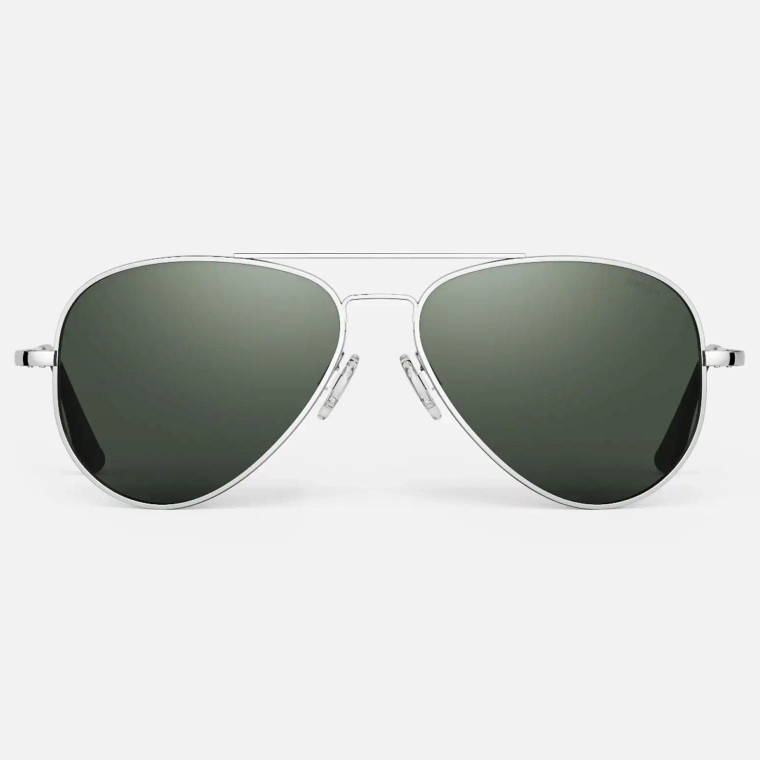 Randolph Concorde Sunglasses 57mm, Bright Chrome, American Gray, AGX, Polarized