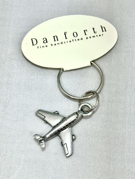 Pewter Airplane Keychain