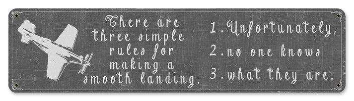 Rules for Making a Smooth Landing - Sign