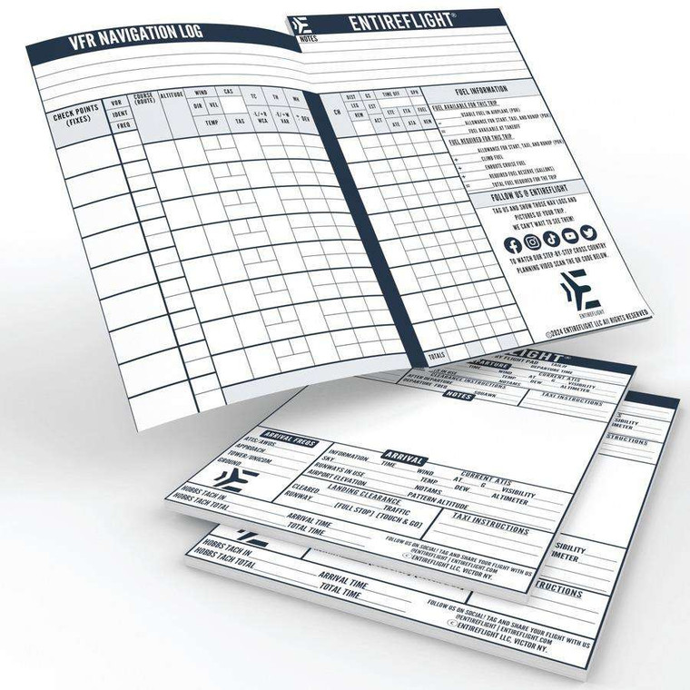 EntireFlight Cross-Country Planning Flight Pad (3 pack)