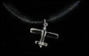 Airplane Charm w/Black Necklace cyl-j3883