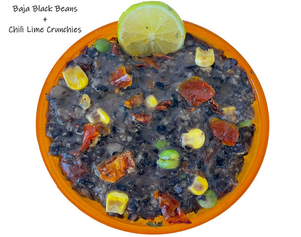 Chili Lime Crunchies and Baja Black Beans