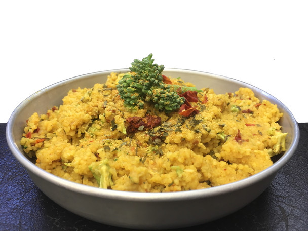 Couscous with Vegan Cheese and Vegetables