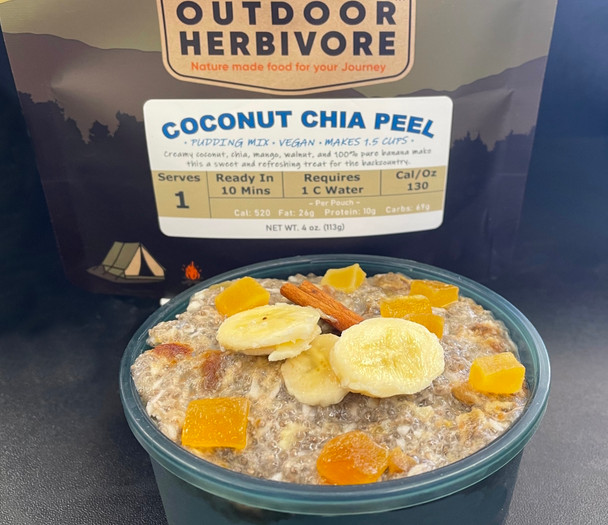 Coconut Chia Peel no cook breakfast by Outdoor Herbivore