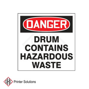 OSHA Danger Drum & Container Labels: Drum Contains Hazardous Waste