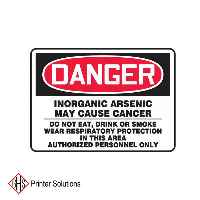 Danger Sign: Inorganic Arsenic - May cause cancer