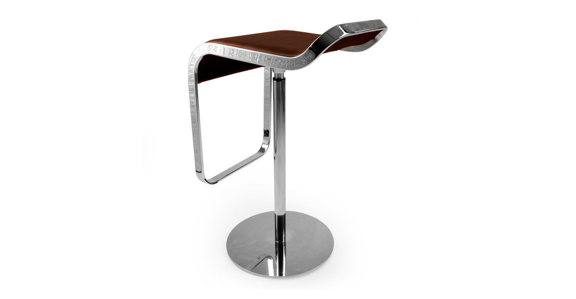 Lem Piston Italian Leather Barstool