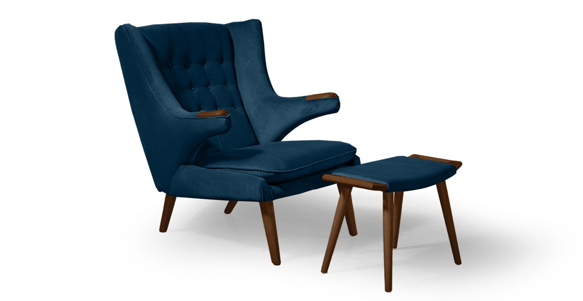 Papa Bear Chair & Ottoman - Walnut