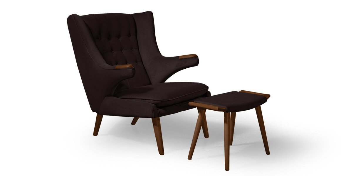 Papa Bear Chair & Ottoman - Walnut