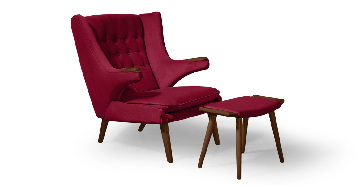 Papa Bear Chair & Ottoman - Walnut