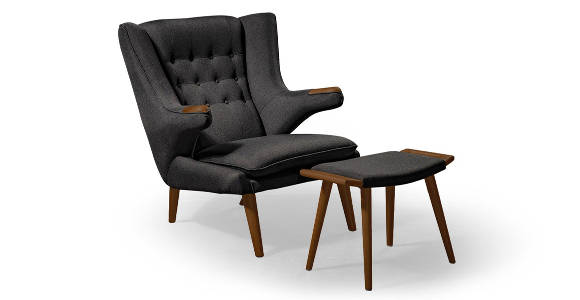 Papa Bear Chair & Ottoman - Walnut