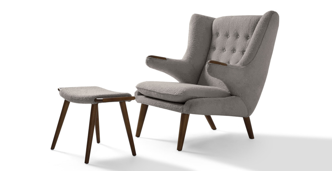 Papa Bear Chair & Ottoman - Walnut
