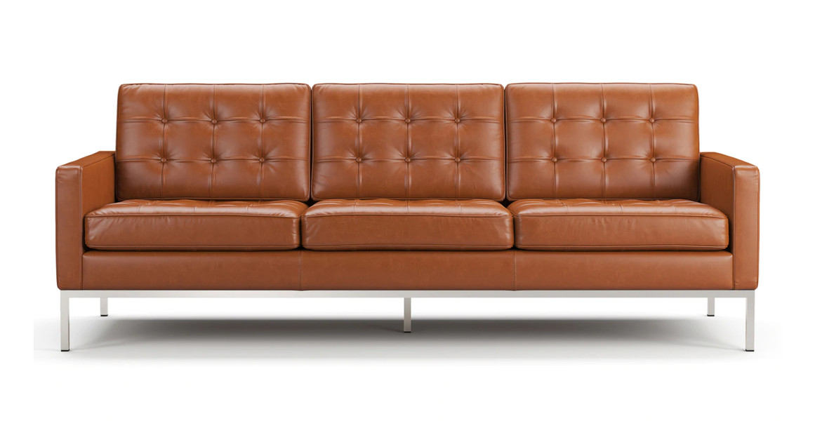 Midcentury Sofa 3 Seater Leather