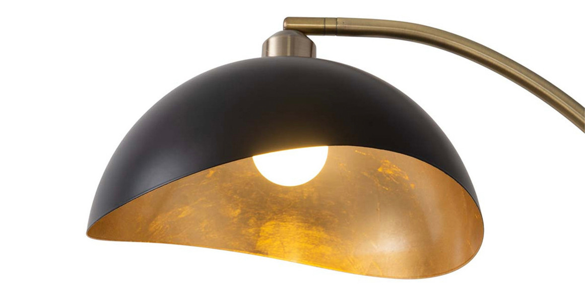 Luna Bella Chairside Arc Floor Lamp - 60', Weathered Brass, On/Off Step Switch, Marble Base