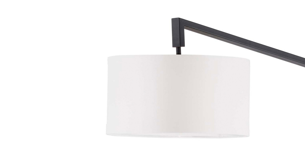 Stretch Chairside Arc Floor Lamp - 75', Matte Black, Step Switch, Rectangular marble base