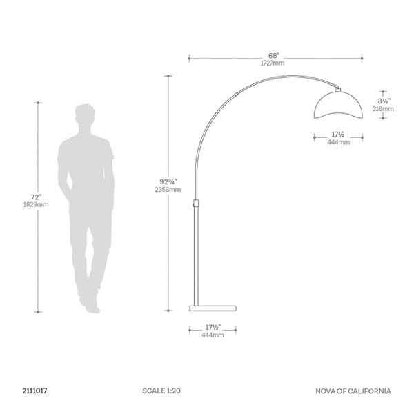 NOVA Luna Bella 2111017 Arc Floor Lamp