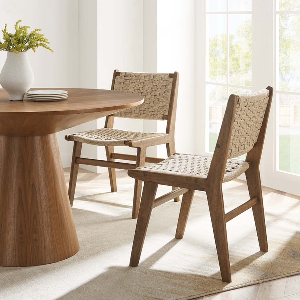 Saoirse Woven Rope Wood Dining Side Chair - Set of 2