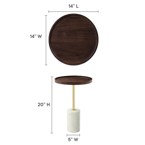 Amina Round Acacia Wood Side Table