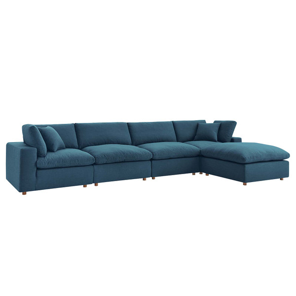 Commix EEI-3358 Down Filled Overstuffed 5 Piece Sectional Sofa Set
