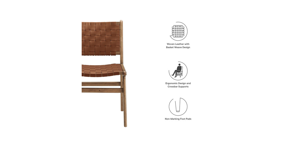 Saoirse Faux Leather Wood Dining Side Chair - Set of 2