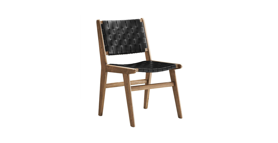Saoirse Faux Leather Wood Dining Side Chair - Set of 2