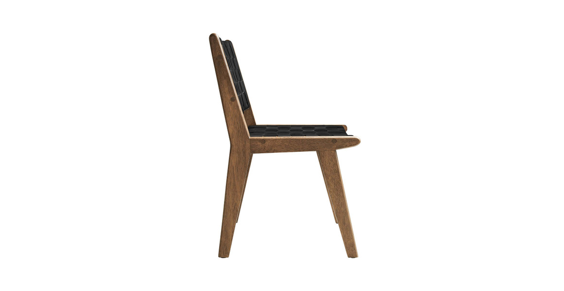 Saoirse Faux Leather Wood Dining Side Chair - Set of 2
