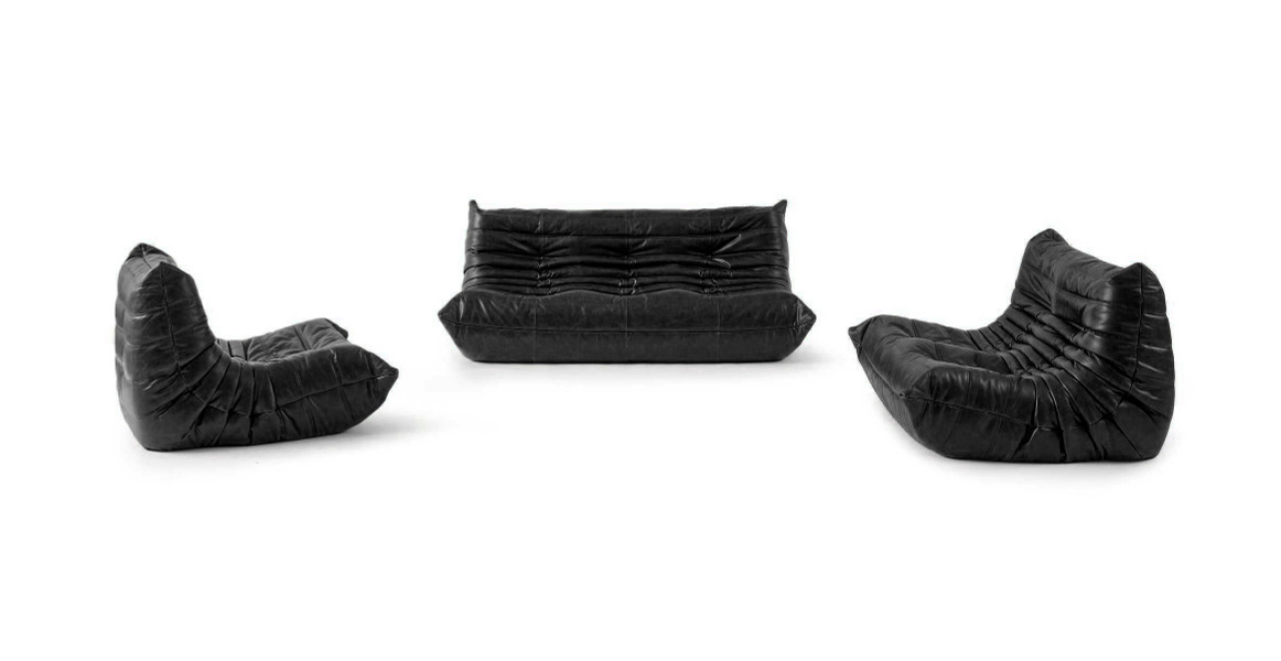 Michel Ducaroy Modular Leather Sofa Set | Configuration C