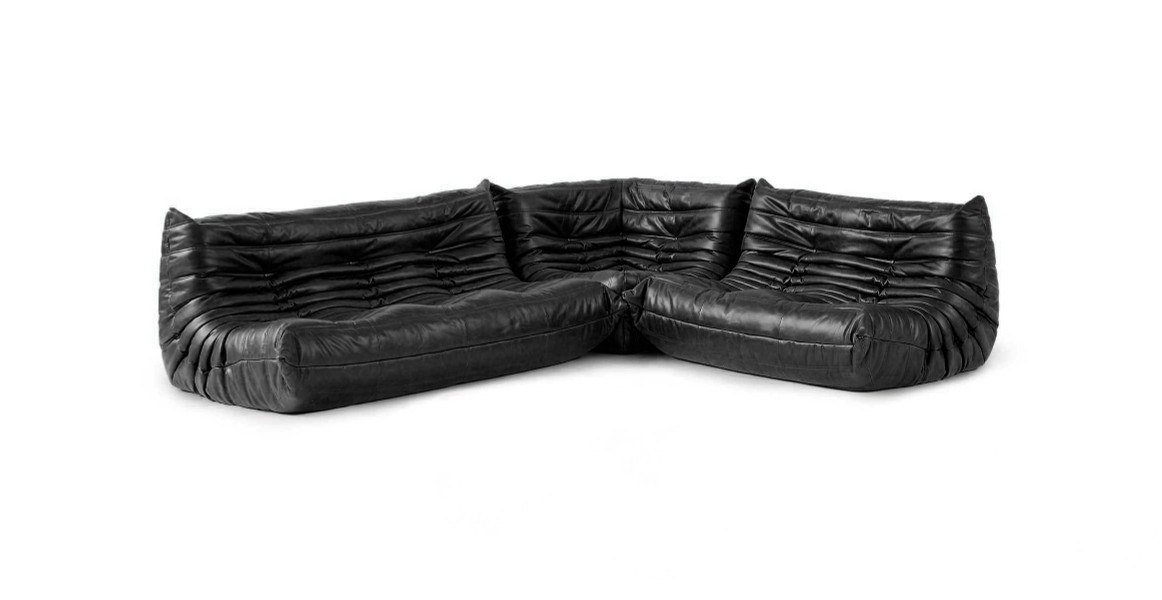 Michel Ducaroy Modular Leather Sectional Sofa Set  | Configuration B