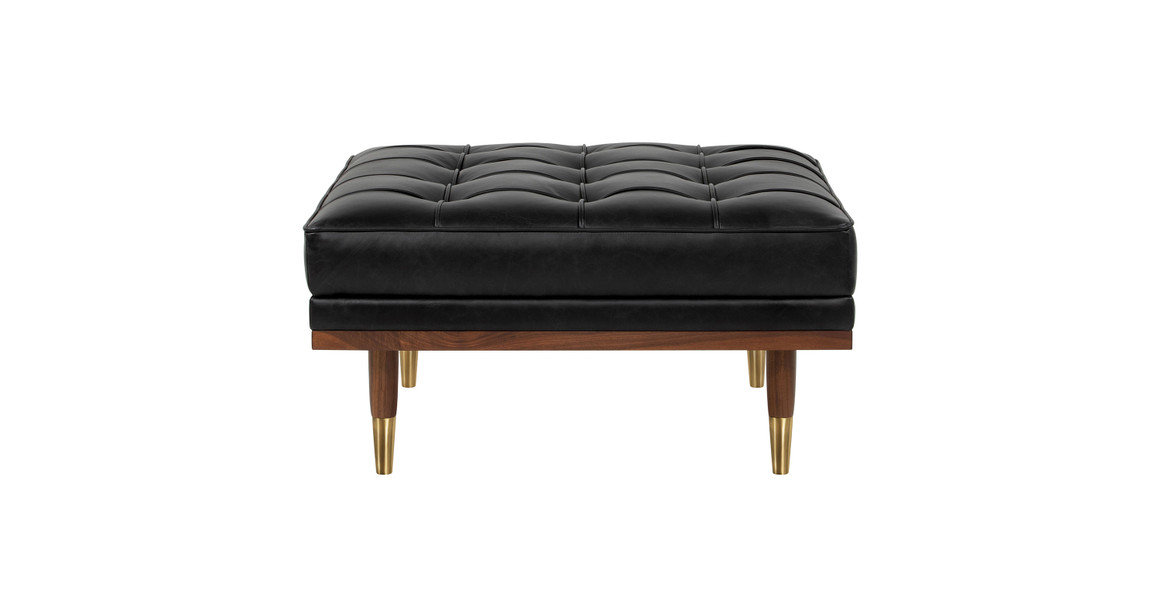 Woodrow 33" Box Leather Ottoman