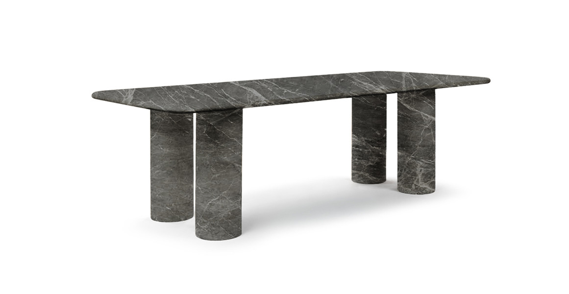 Colonna Rectangle Travertine Dining Table