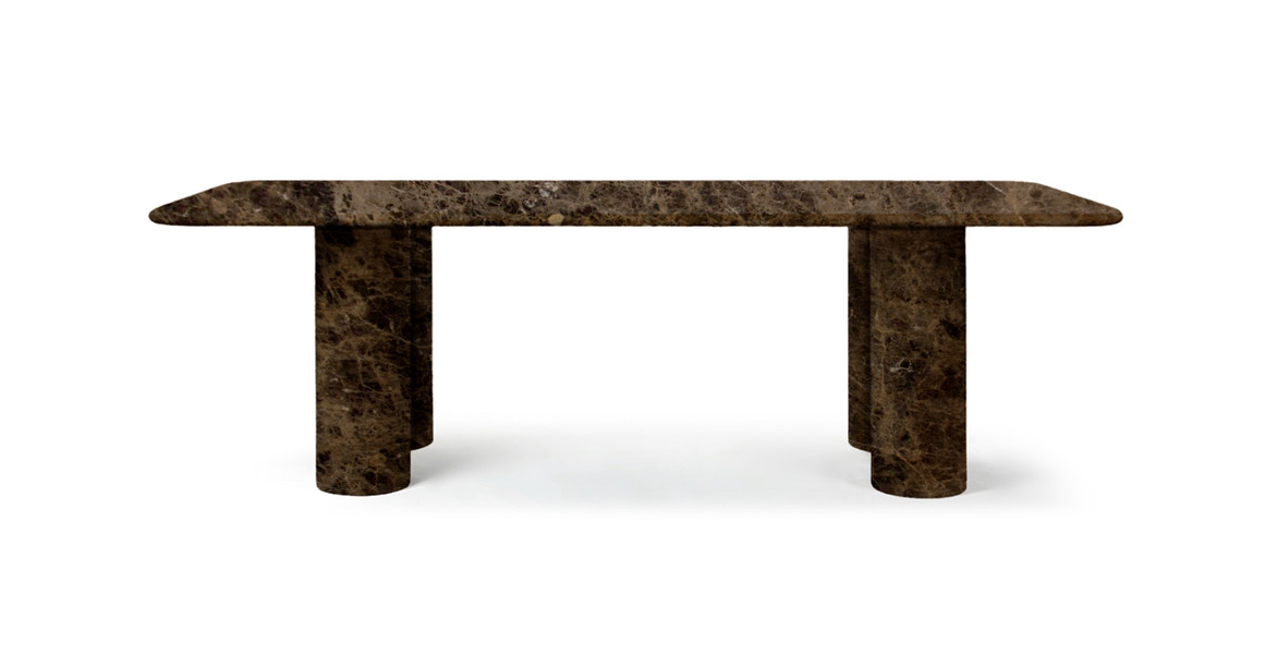 Colonna Rectangle Travertine Dining Table