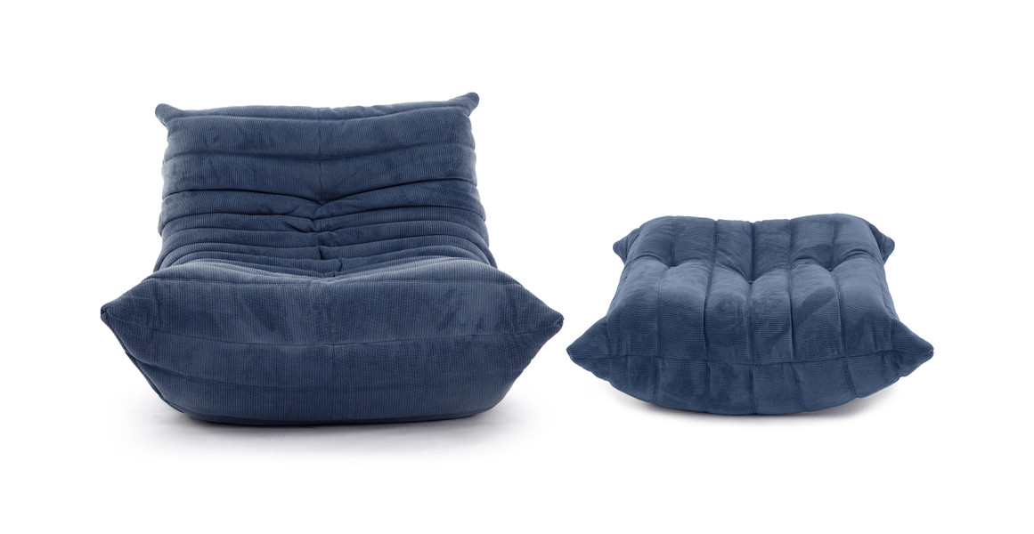 Michel Ducaroy Modular Fabric Lounge Chair & Ottoman | Configuration A