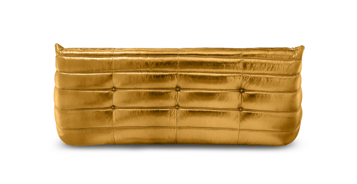 Michel Ducaroy Metallic Chrome Quayside 3 Seater Fabric Sofa