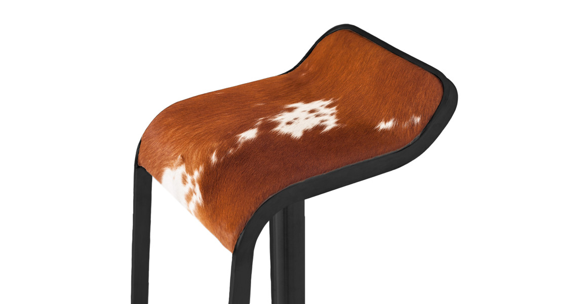 Lem Piston Italian Leather Adjustable Barstool - Black Base