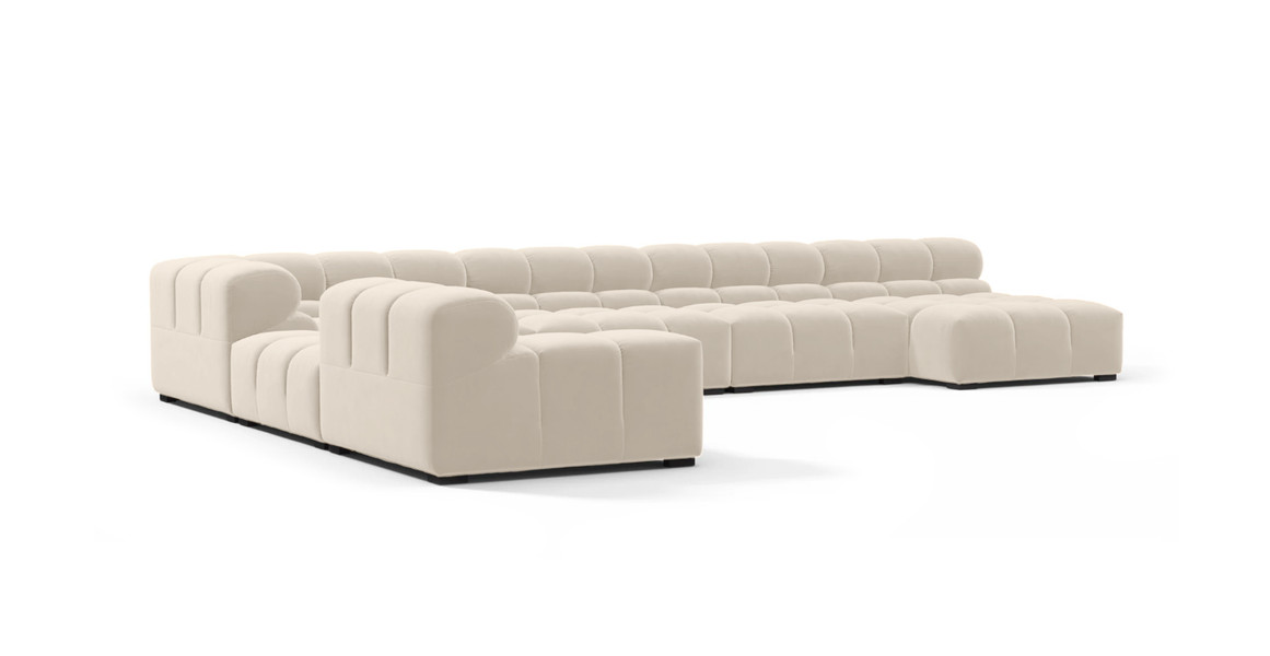 Tufted Sectional Sofa - Extra Large Left Corner