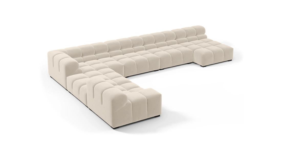 Tufted Sectional Sofa - Extra Large Left Corner