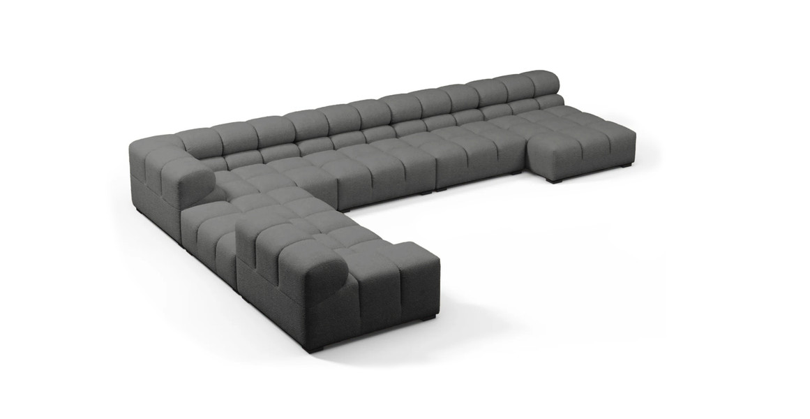 Tufted Sectional Sofa - Extra Large Left Corner