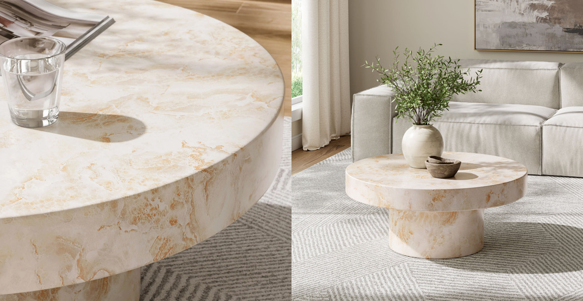 Riverside Indoor/Outdoor Patio Concrete Round Coffee Table