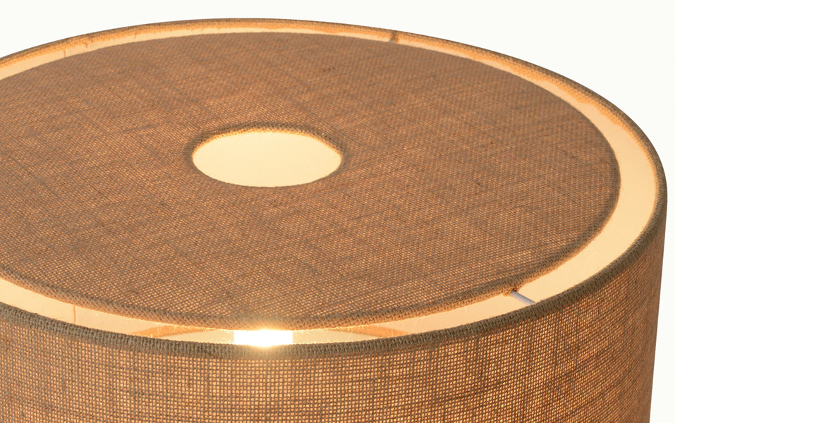 Moonlight Table Lamp - Woven Burlap Shade, Dimmer Switch