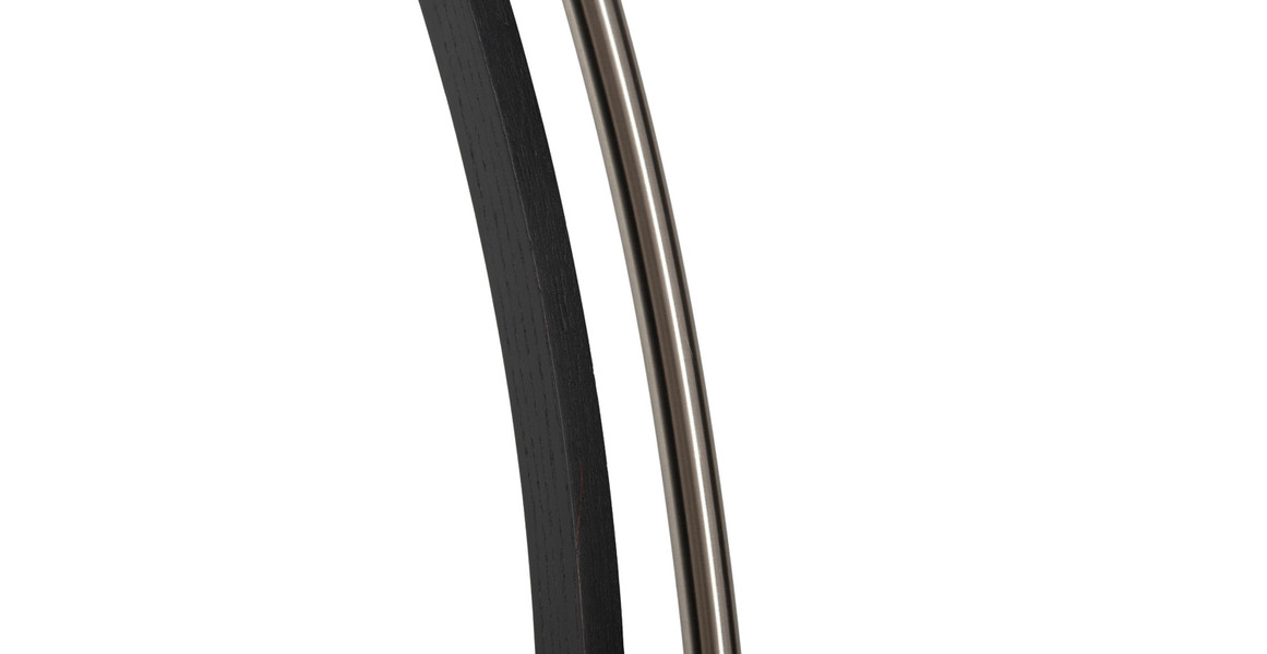 Morelli Arc Floor Lamp - 84", Satin Nickel & Black, Dimmer Switch, V-base