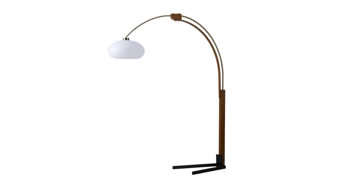 Morelli Arc Floor Lamp - 84", Satin Nickel & Black, Dimmer Switch, V-base