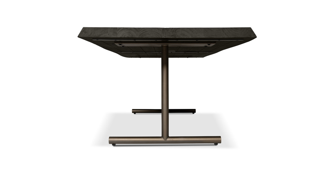Orchard Brass  Aluminum T Base Wooden Dining Table