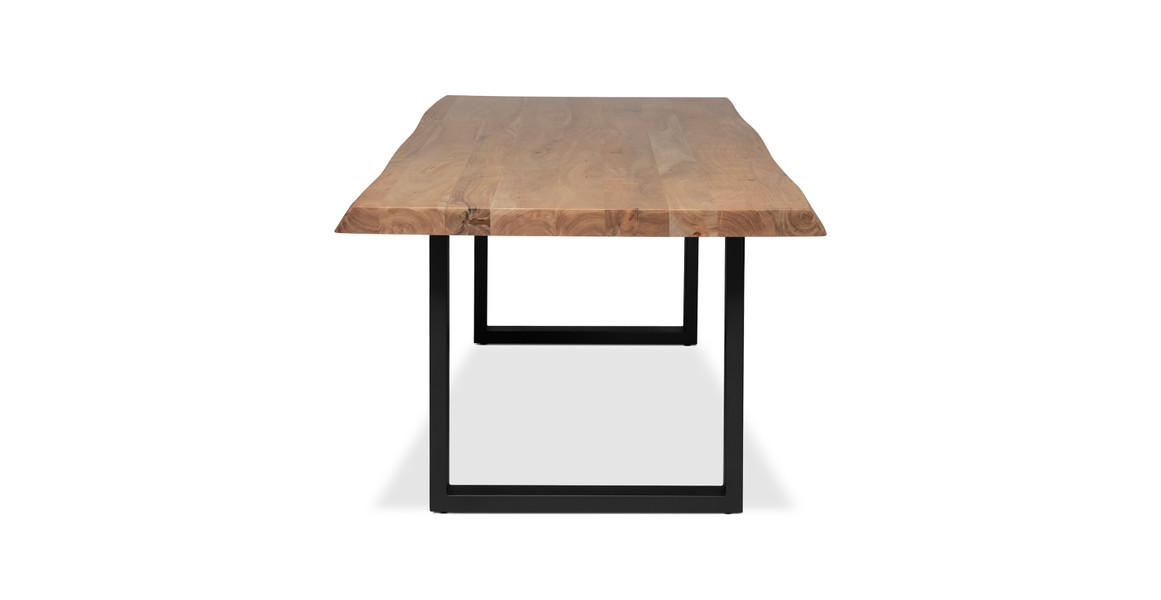 Orchard Black Aluminum U Base Wooden Dining Table