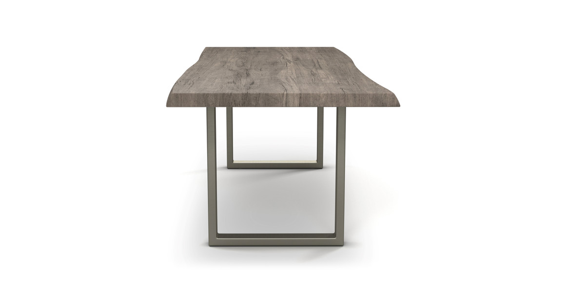 Orchard Pewter Aluminum U Base Wooden Dining Table
