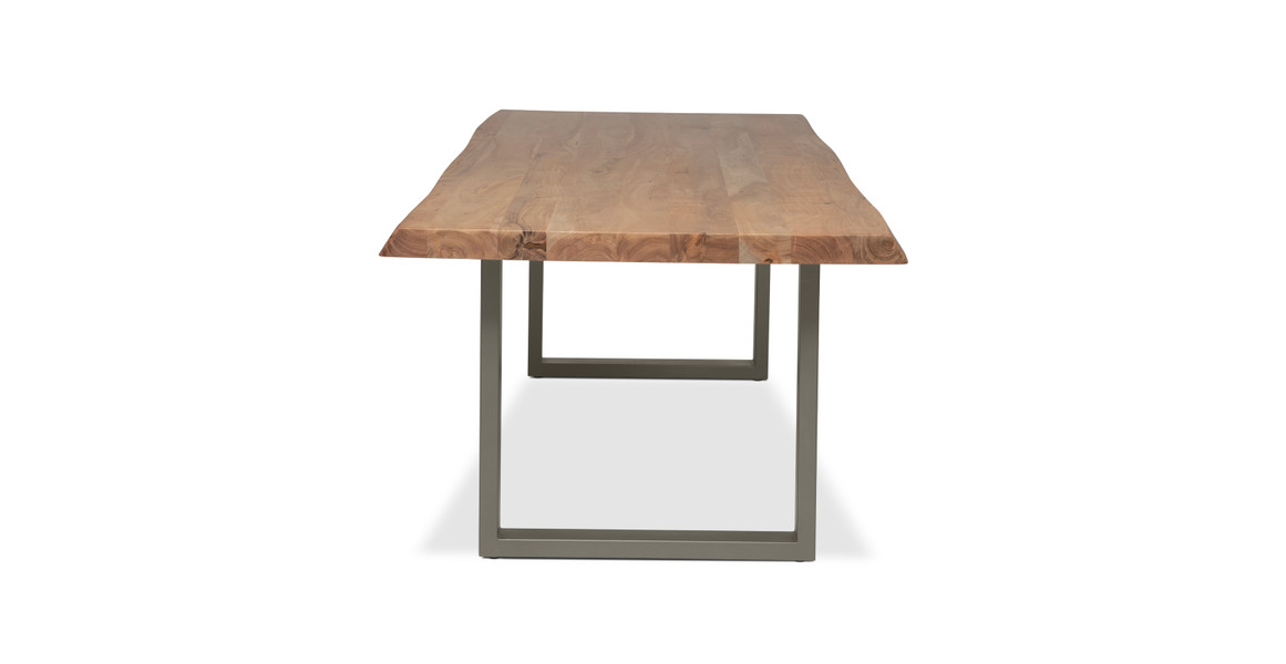 Orchard Pewter Aluminum U Base Wooden Dining Table