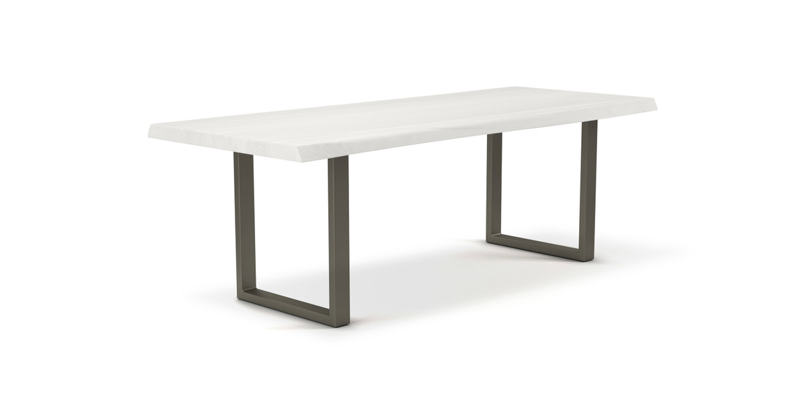 Orchard Pewter Aluminum U Base Wooden Dining Table