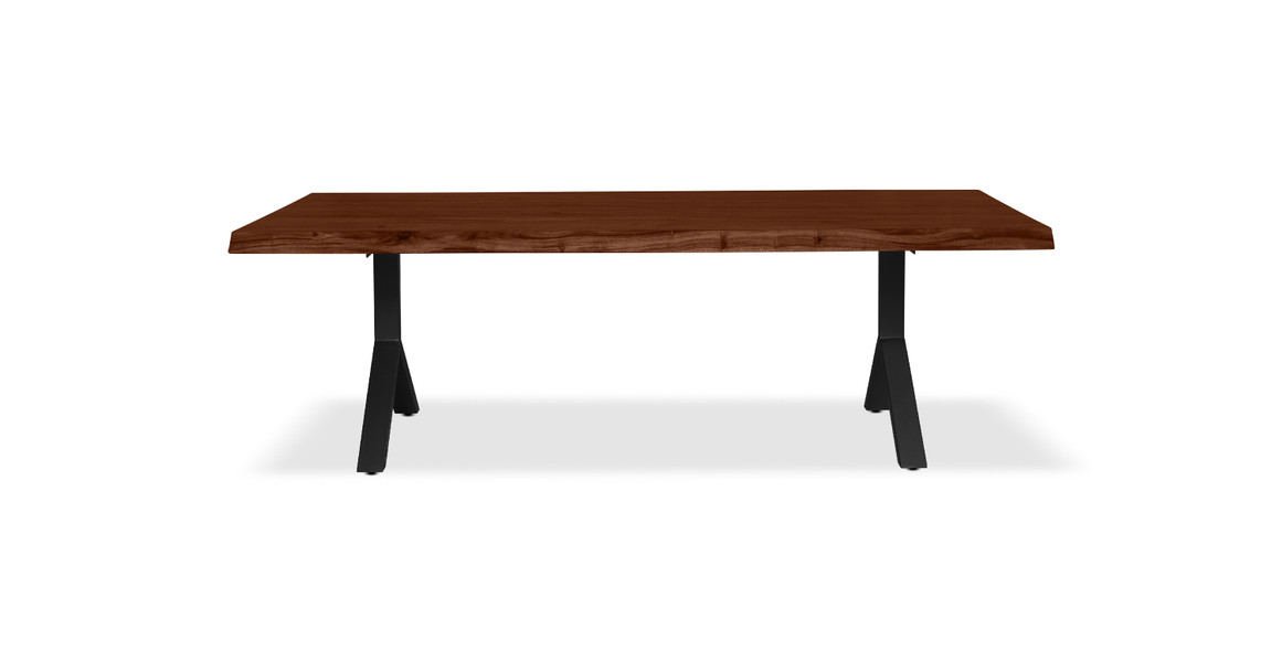 Orchard Black Aluminum Y Base Wooden Dining Table