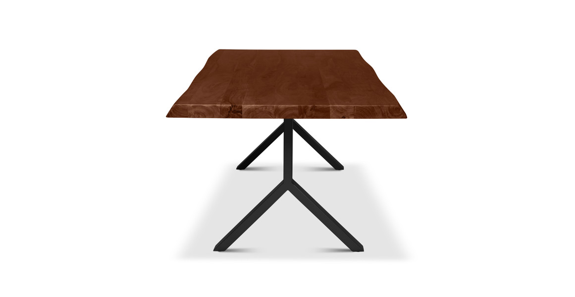 Orchard Black Aluminum Y Base Wooden Dining Table