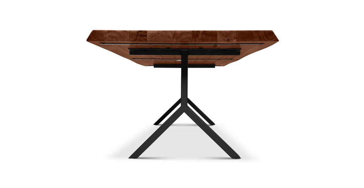 Orchard Black Aluminum Y Base Wooden Dining Table