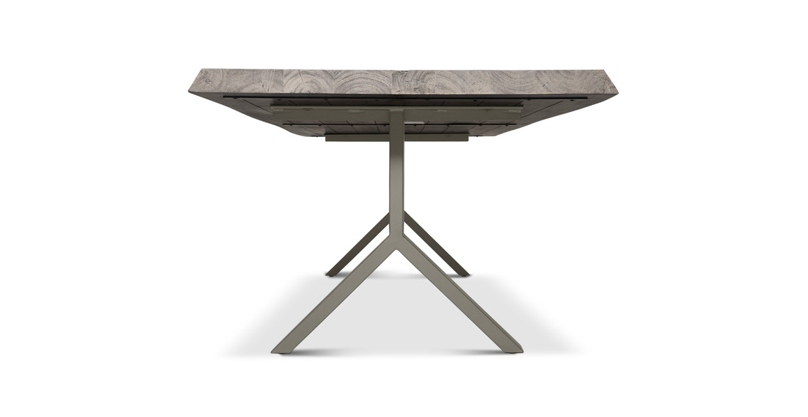 Orchard Pewter Aluminum Y Base Wooden Dining Table